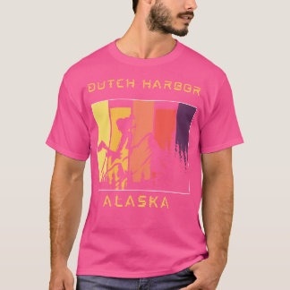 Dutch Harbor Ak Distressed Mountain Vandring Klätt T Shirt