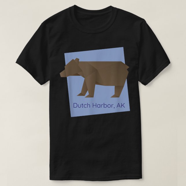 Dutch Harbor Brown Origami Bear Abstract Geometric T Shirt (Design framsida)