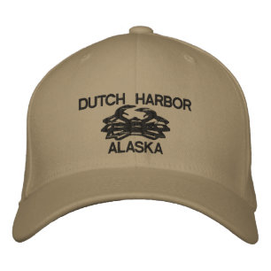 Dutch Harbour Alaska Kung Crab Embroized Hat Broderad Keps