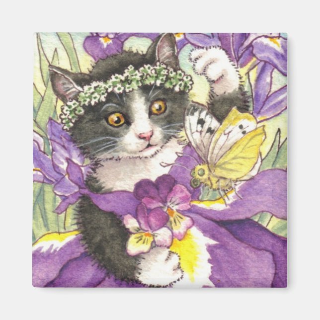 Dutch Iris Kitten Magnet (Framsidan)
