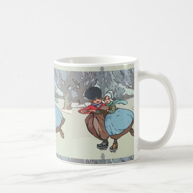 Dutch Kids Skating Vintage Kaffemugg (Höger)