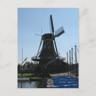 Dutch Kvarn Silhouette Postcard Vykort