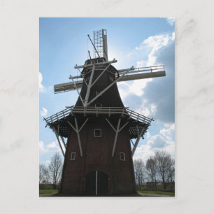 Dutch Kvarn Silhouette Postcard Vykort