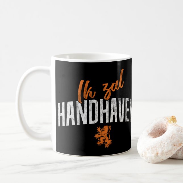 Dutch Motto Ik Zal Handhaven Mugg (Med munk)