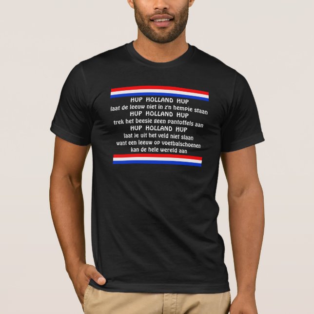Dutch Orange Soccer Team Chant Hup Holland Hup T-shirt (Framsida)