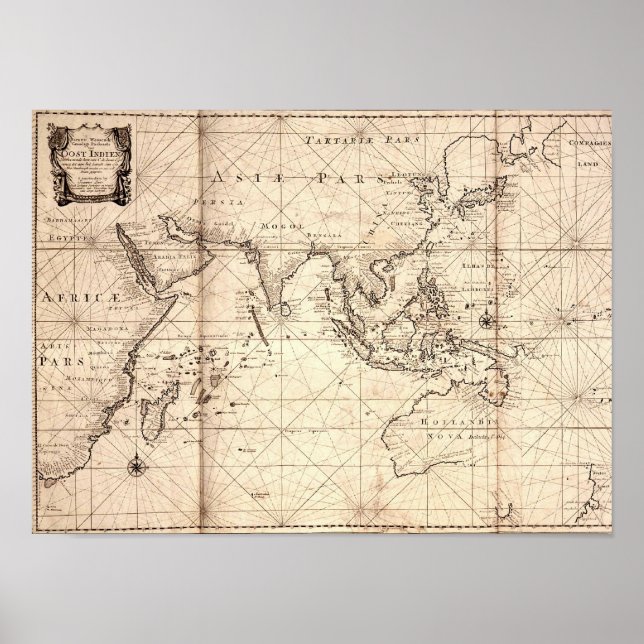 "Dutch Öster India Company" (VOC) Trade Zon Poster (Framsidan)