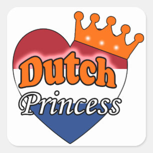 Dutch Princess Fyrkantigt Klistermärke