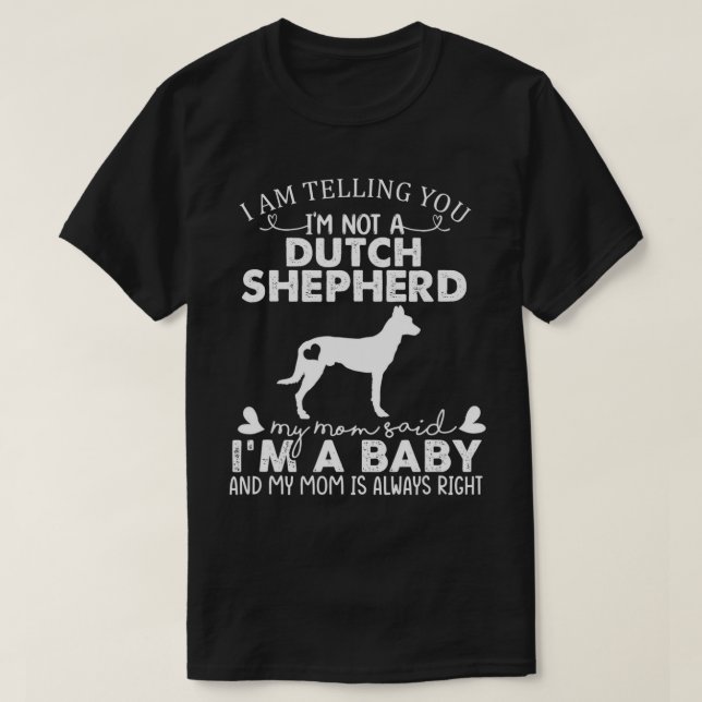 Dutch Shepherd Mamma Baby Funny Cute Hund Pet Owne T Shirt (Design framsida)
