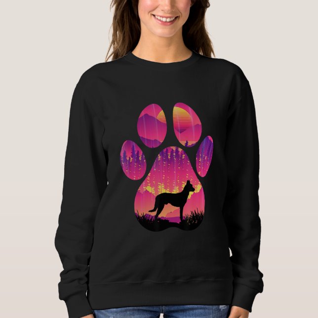 Dutch Shepherd Paw Mom Dad Dog  Women Men T Shirt (Framsida)