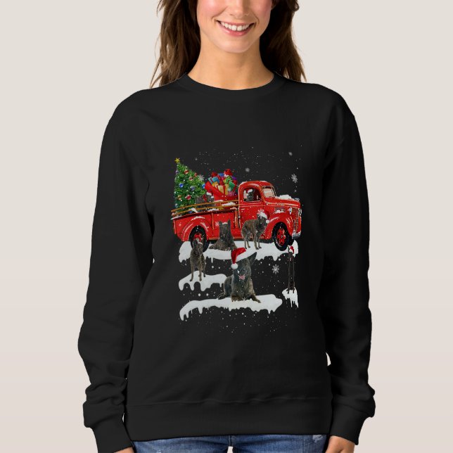 Dutch Shepherd Riding Red Lastbil Julafton Merry C T Shirt (Framsida)