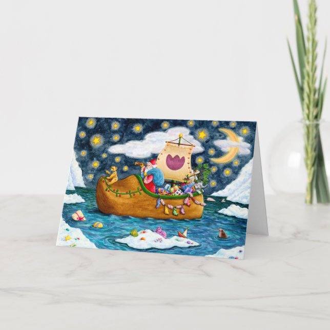 DUTCH SHOE SANTA FRAKT, ICEBERGS, WHALE, NALLE HELGKORT (Framsida)