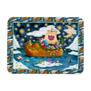 DUTCH SHOE SANTA FRAKT, ICEBERGS, WHALE, NALLE MAGNET