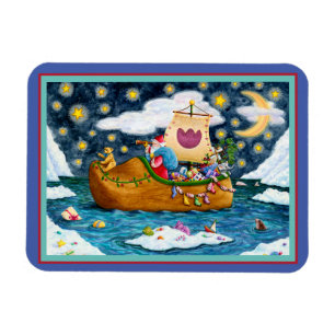 DUTCH SHOE SANTA FRAKT, ICEBERGS, WHALE, NALLE MAGNET