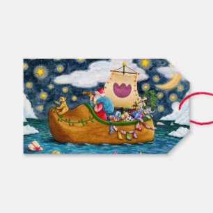 DUTCH SHOE SANTA FRAKT, ICEBERGS, WHALE, NALLE PRESENTETIKETT