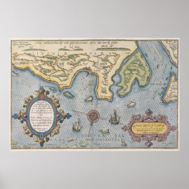 Dutch Trade map of the Baltic Sea Poster (Framsidan)
