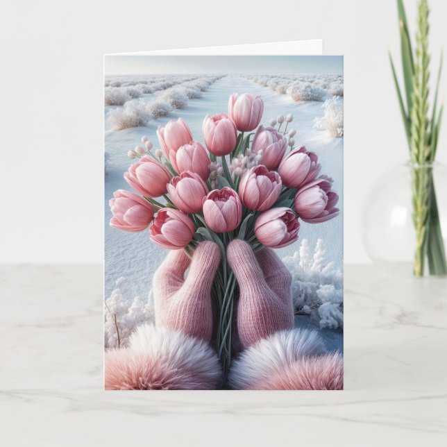 Dutch Tulip Birthday Bouquet Kort (Framsida)
