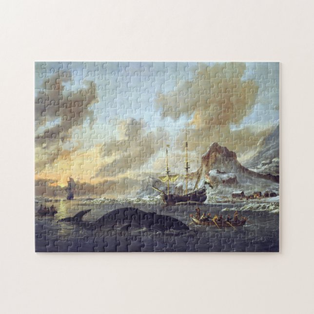 Dutch Whalers Spitsbergen Abraham Storck 1690 Pussel (Horisontell)