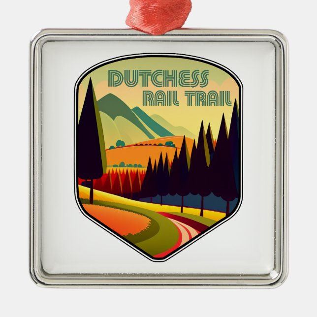 Dutchess Rail Trail-färger Julgransprydnad Metall (Framsidan)