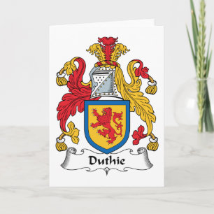 Duthie Family Crest Anteckningskort