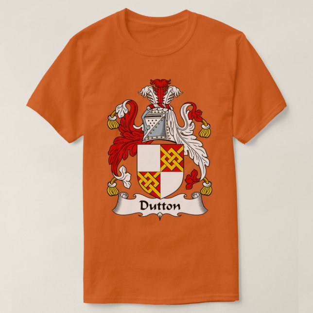 Dutton Jackar Arm Family Crest T Shirt (Design framsida)