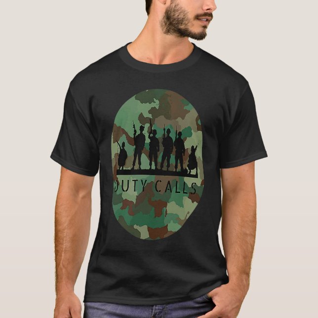 Duty call Coola Camouflage Soldier Figurines T Shirt (Framsida)