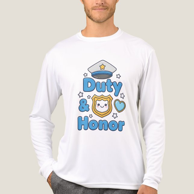 Duty & Honor – Proud to Protect T Shirt (Framsida)