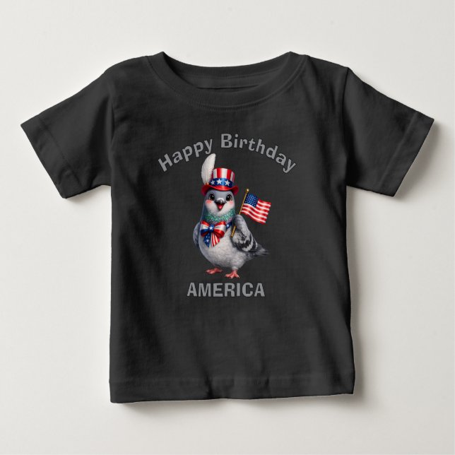 Duv (4q) Patriotisk Barn T-Shirt (Framsida)