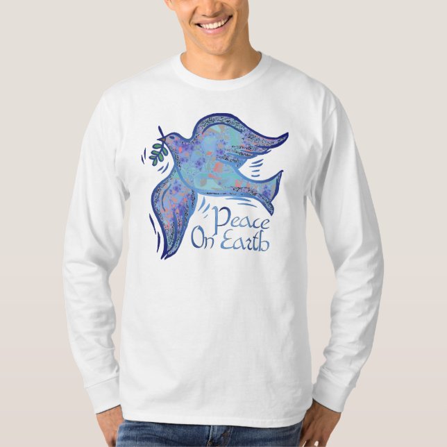 Duva av den dubbelsidiga skjortan för fred t-shirt (Framsida)