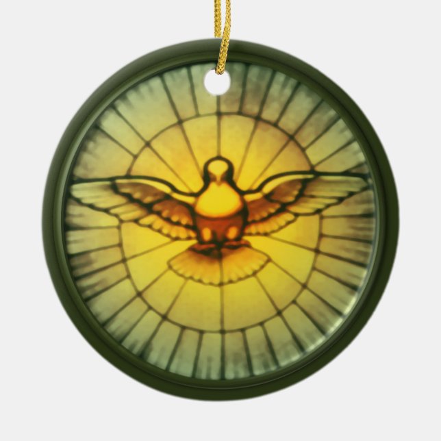 Duva av den heliga anden julgransprydnad keramik (Framsidan)