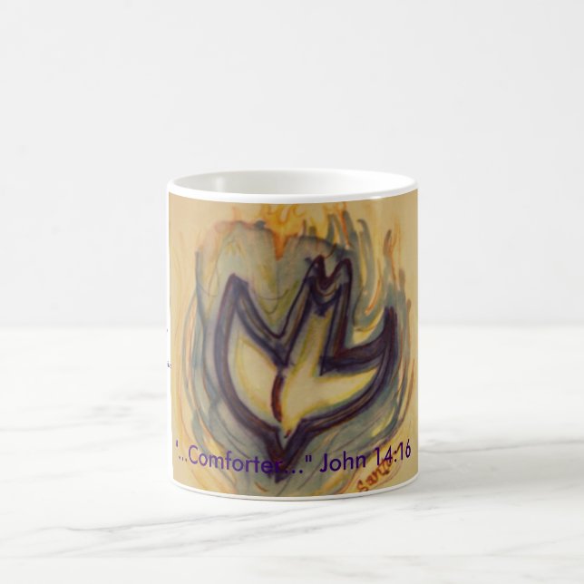 Duva för helig ande, "… napp…", John 14:16,… Kaffemugg (Center)