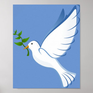 duva fredsflygande oliver gren poster