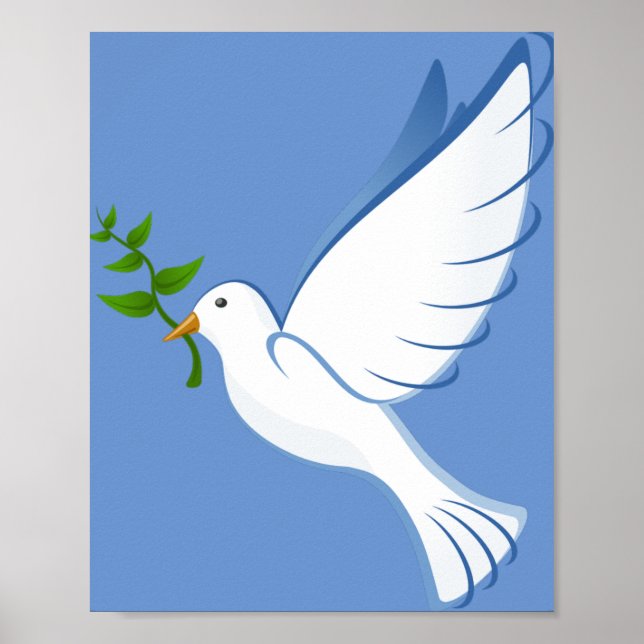 duva fredsflygande oliver gren poster (Framsidan)