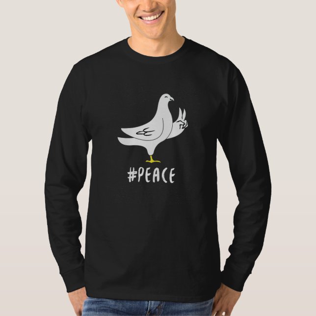Duva ger handsymbol för fred t shirt (Framsida)