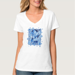 Duva med keltisk fredstext i blå nyanser t shirt