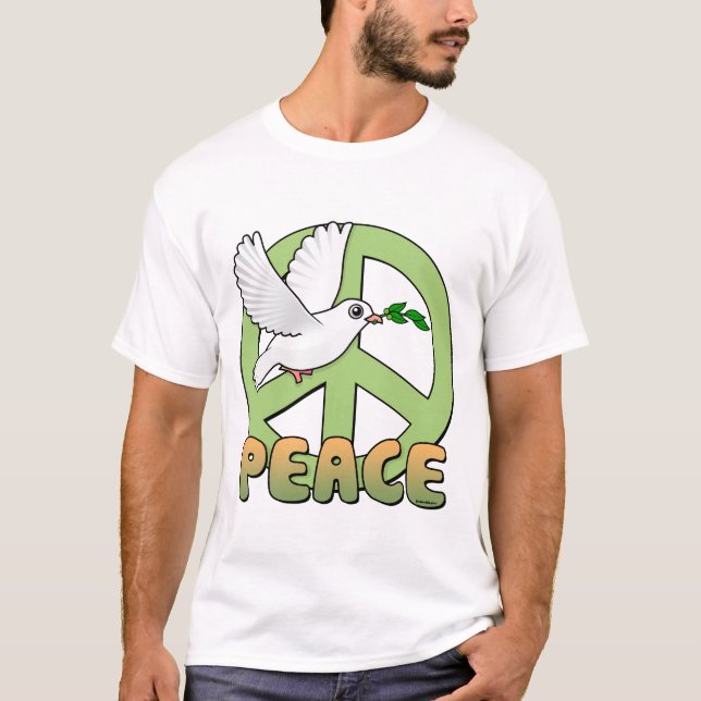 Duva och fredsymbol tee (Framsida)