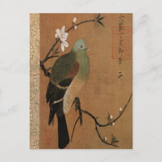 Duva på blommigten för japan för vykort