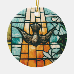 Duva som symboliserar den heliga anden julgransprydnad keramik