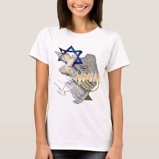 Duva, Tallit & menora B T-shirt (Framsida)