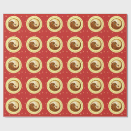 Duvafred & harmoni som slår in papper på rött presentpapper