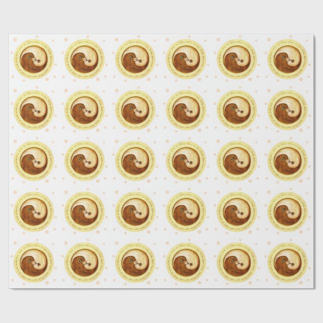 Duvafred & harmoni som slår in papper på vit presentpapper (Platt)