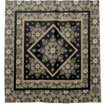 Duvet Cover Boho Sepia Medallions på svart