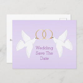 Duvor Design Lila Färgad Bröllop Spara Datumet Meddelande Vykort