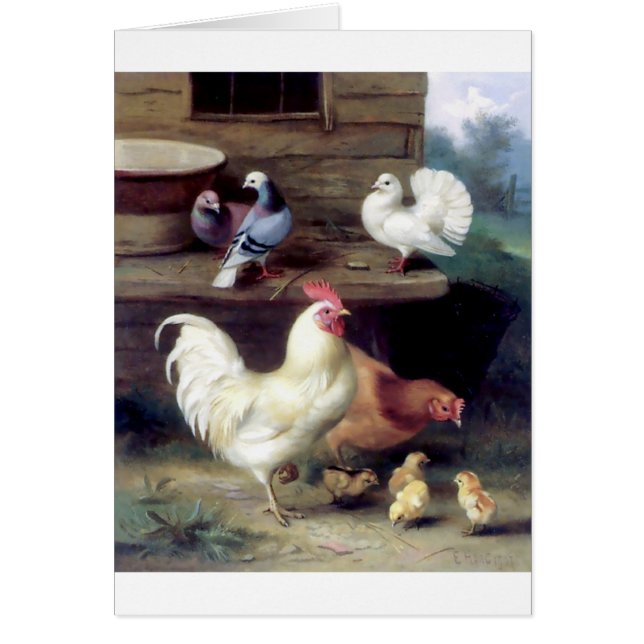 Duvor för tupphönahöna hälsningskort (Framsidan)
