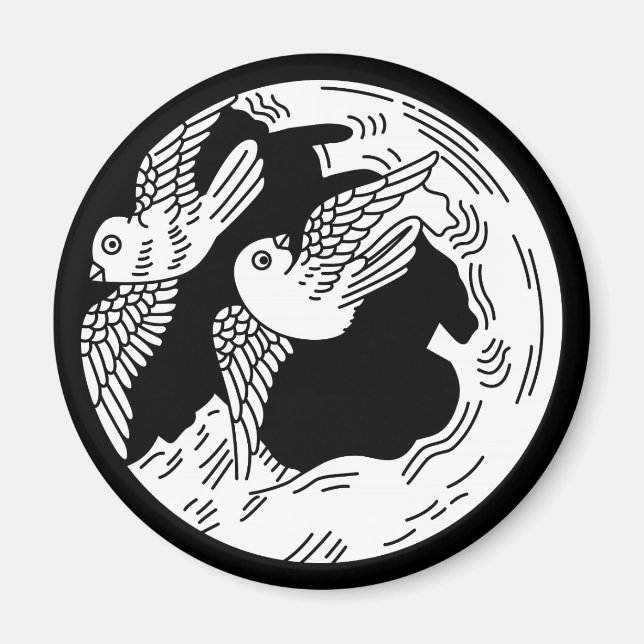 Duvor och gammal träd magnet (Framsidan)