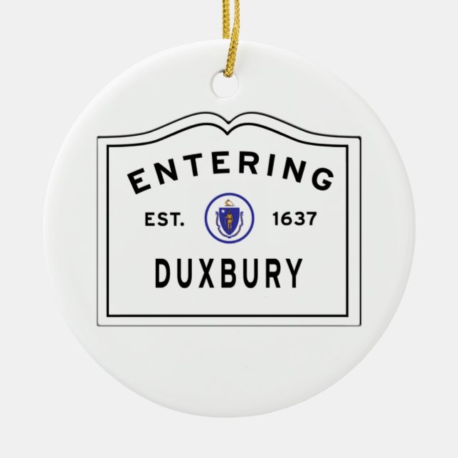 Duxbury MORSA går in i signatärsignalen Ceramic Or Julgransprydnad Keramik (Framsidan)