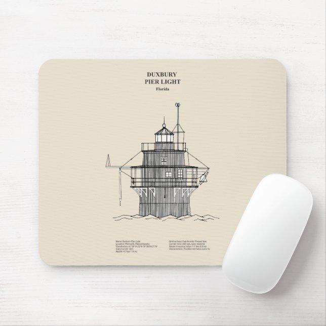 Duxbury Pier Light Lighthouse - Massachusetts -SBD Musmatta (Med mus)