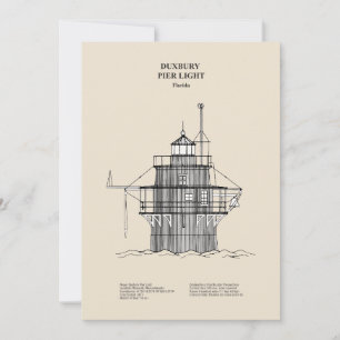 Duxbury Pier Light Lighthouse - Massachusetts -SBD Tack Kort