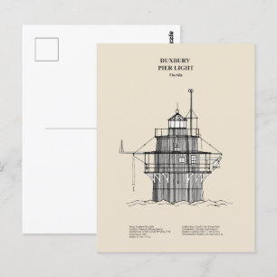 Duxbury Pier Light Lighthouse - Massachusetts -SBD Vykort
