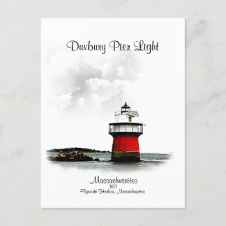 Duxbury Pier Light - Massachusetts Vykort