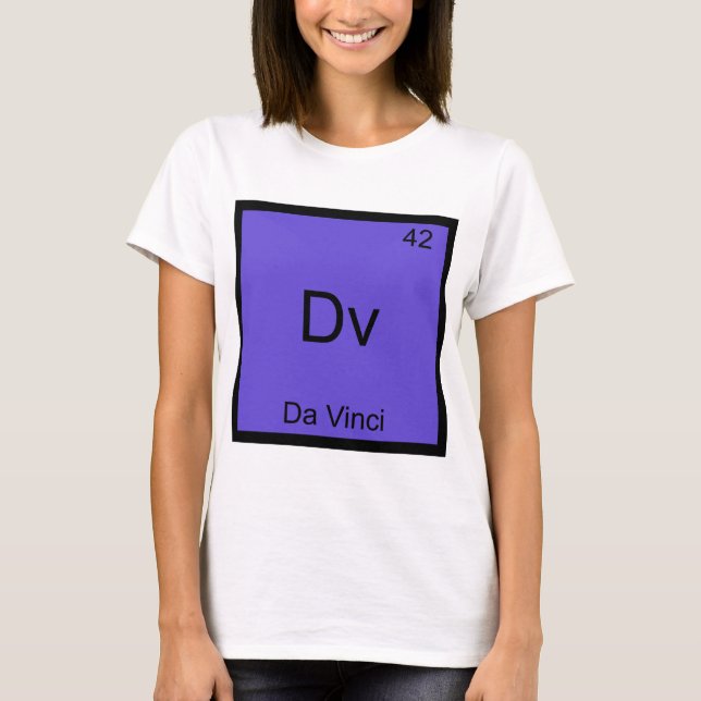 Dv - Da Vinci Rolig Kemielement Symbol T-shirt (Framsida)